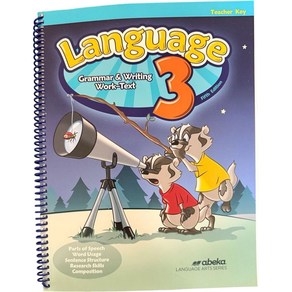 Abeka 3rd Grade 3 Language Grammar Writing Bound Teacher Answer Curriculum Key